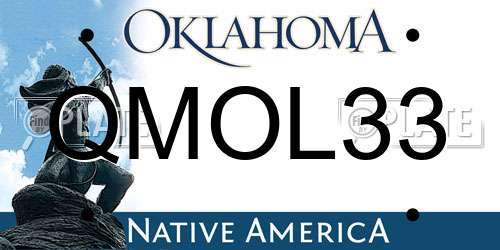 QMOL33 Oklahoma License Plate