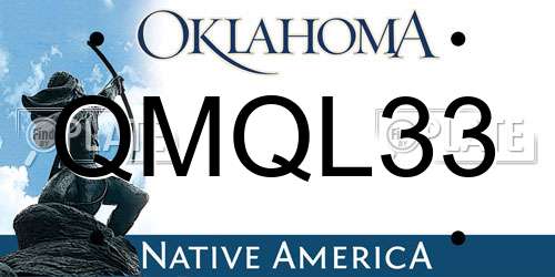 QMQL33 Oklahoma License Plate