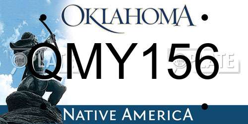 QMY156 Oklahoma License Plate