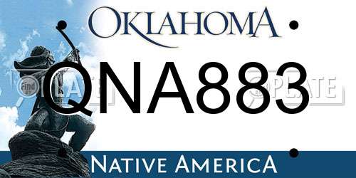 QNA883 Oklahoma License Plate
