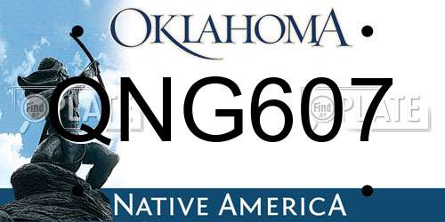 QNG607 Oklahoma License Plate
