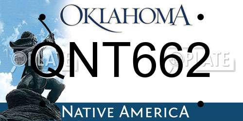 QNT662 Oklahoma License Plate