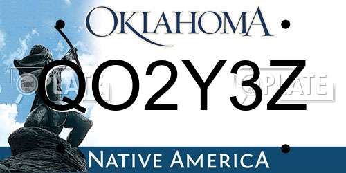 QO2Y3Z Oklahoma License Plate