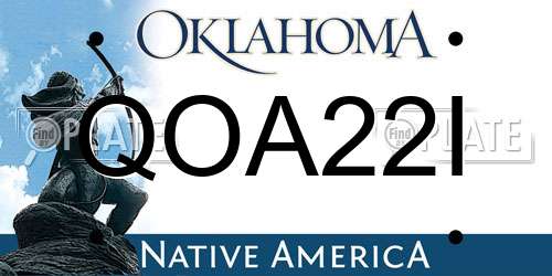 QOA22I Oklahoma License Plate