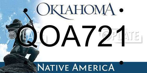 QOA721 Oklahoma License Plate
