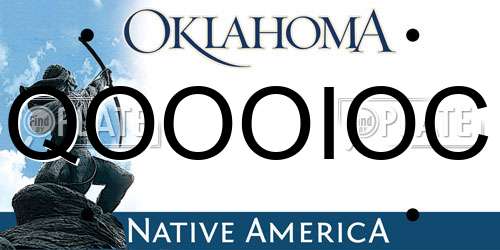 QOOOIOC Oklahoma License Plate