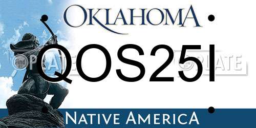 QOS25I Oklahoma License Plate