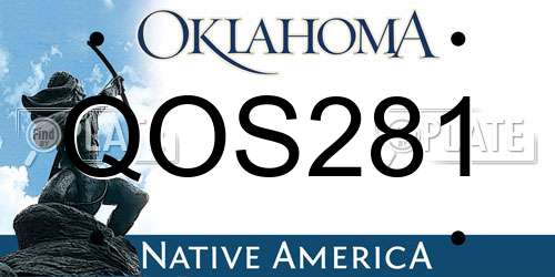QOS281 Oklahoma License Plate
