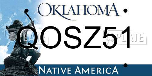 QOSZ51 Oklahoma License Plate