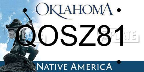 QOSZ81 Oklahoma License Plate