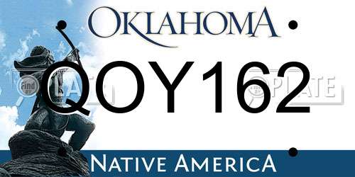 QOY162 Oklahoma License Plate