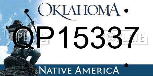 QP15337 Oklahoma License Plate