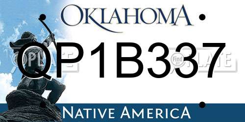 QP1B337 Oklahoma License Plate