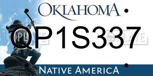 QP1S337 Oklahoma License Plate