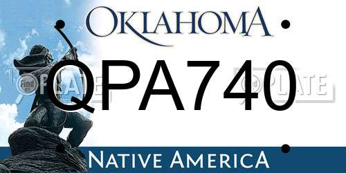 QPA740 Oklahoma License Plate