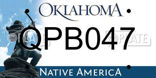 QPB047 Oklahoma License Plate