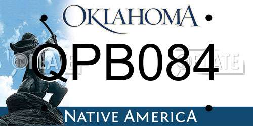 QPB084 Oklahoma License Plate