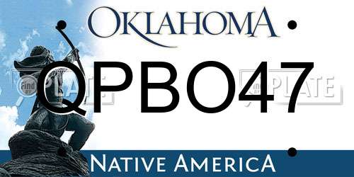QPBO47 Oklahoma License Plate
