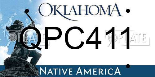 QPC411 Oklahoma License Plate