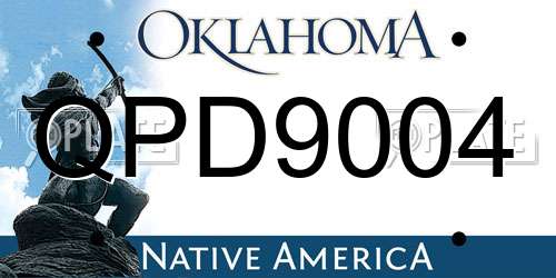 QPD9004 Oklahoma License Plate
