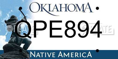 QPE894 Oklahoma License Plate