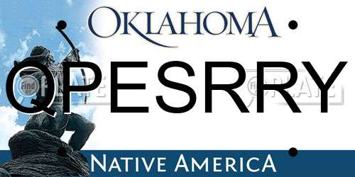 QPESRRY Oklahoma License Plate