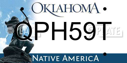 QPH59T Oklahoma License Plate
