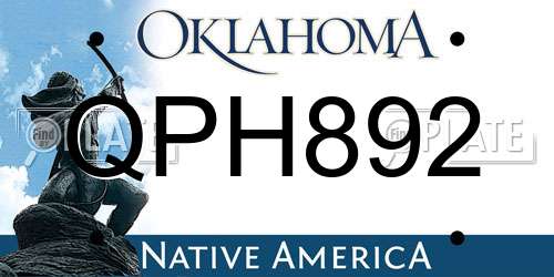 QPH892 Oklahoma License Plate