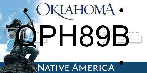 QPH89B Oklahoma License Plate
