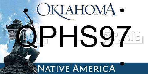 QPHS97 Oklahoma License Plate