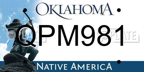 QPM981 Oklahoma License Plate