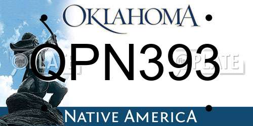 QPN393 Oklahoma License Plate