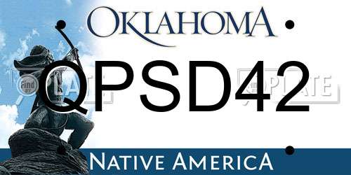 QPSD42 Oklahoma License Plate