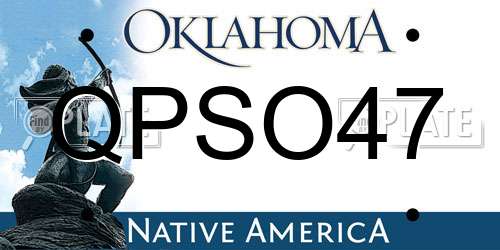 QPSO47 Oklahoma License Plate