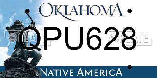 QPU628 Oklahoma License Plate