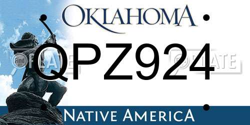 QPZ924 Oklahoma License Plate