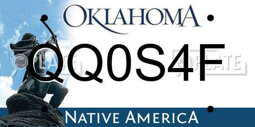 QQ0S4F Oklahoma License Plate