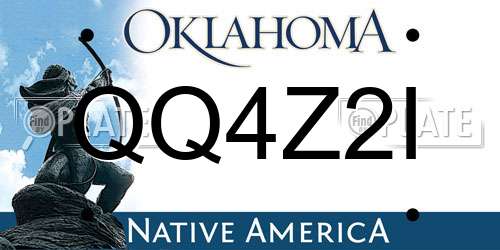 QQ4Z2I Oklahoma License Plate