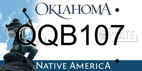 QQB107 Oklahoma License Plate