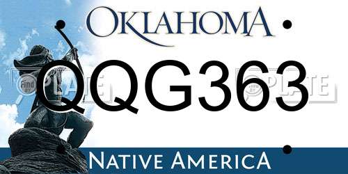 QQG363 Oklahoma License Plate