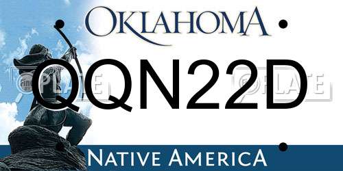 QQN22D Oklahoma License Plate