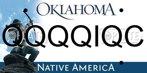 QQQQIQC Oklahoma License Plate