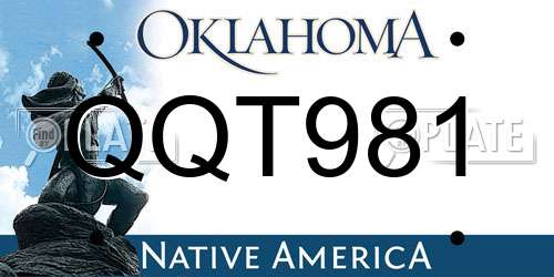 QQT981 Oklahoma License Plate