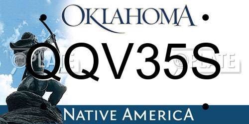 QQV35S Oklahoma License Plate