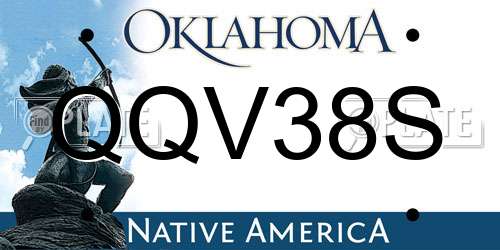 QQV38S Oklahoma License Plate