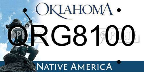 QRG8100 Oklahoma License Plate