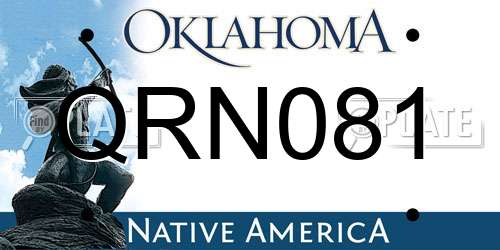 QRN081 Oklahoma License Plate