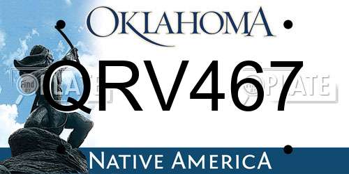 QRV467 Oklahoma License Plate