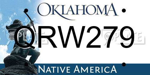 QRW279 Oklahoma License Plate