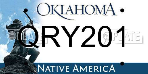 QRY201 Oklahoma License Plate